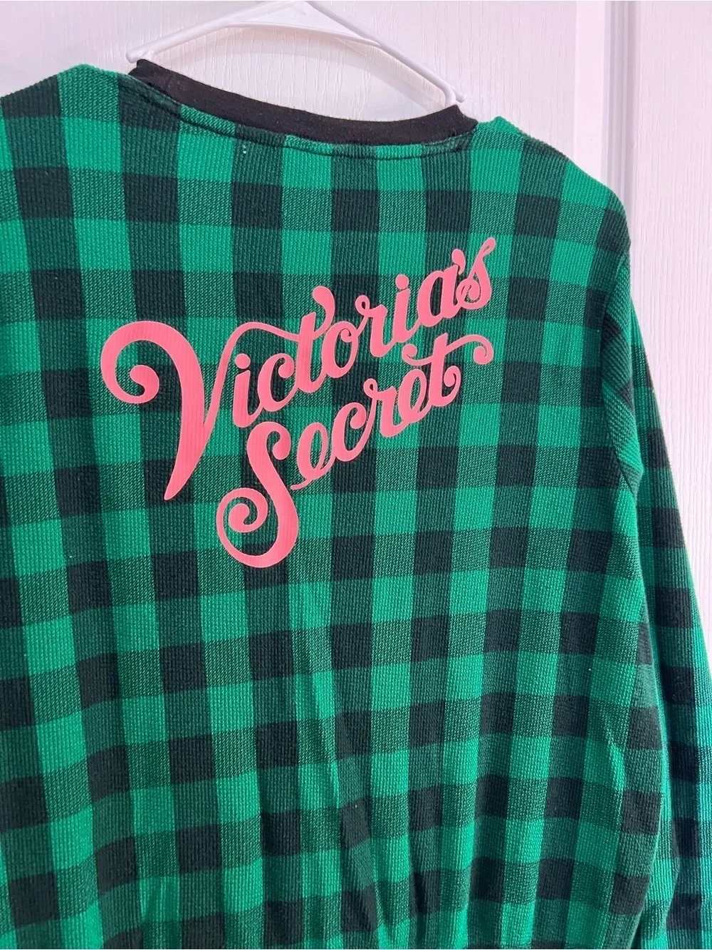 Victorias Secret plaid One Piece Thermal Pajama size L